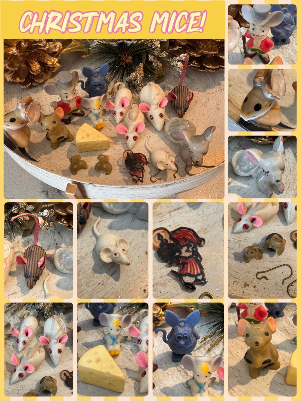 Vintage Christmas & Miniature Mice Collection Lot 🐁🎄✨